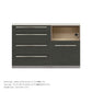 高さ91.3cm・幅140cm 家電収納付き 本体トープグレイ セラミック天板 キッチンカウンター｜AG
