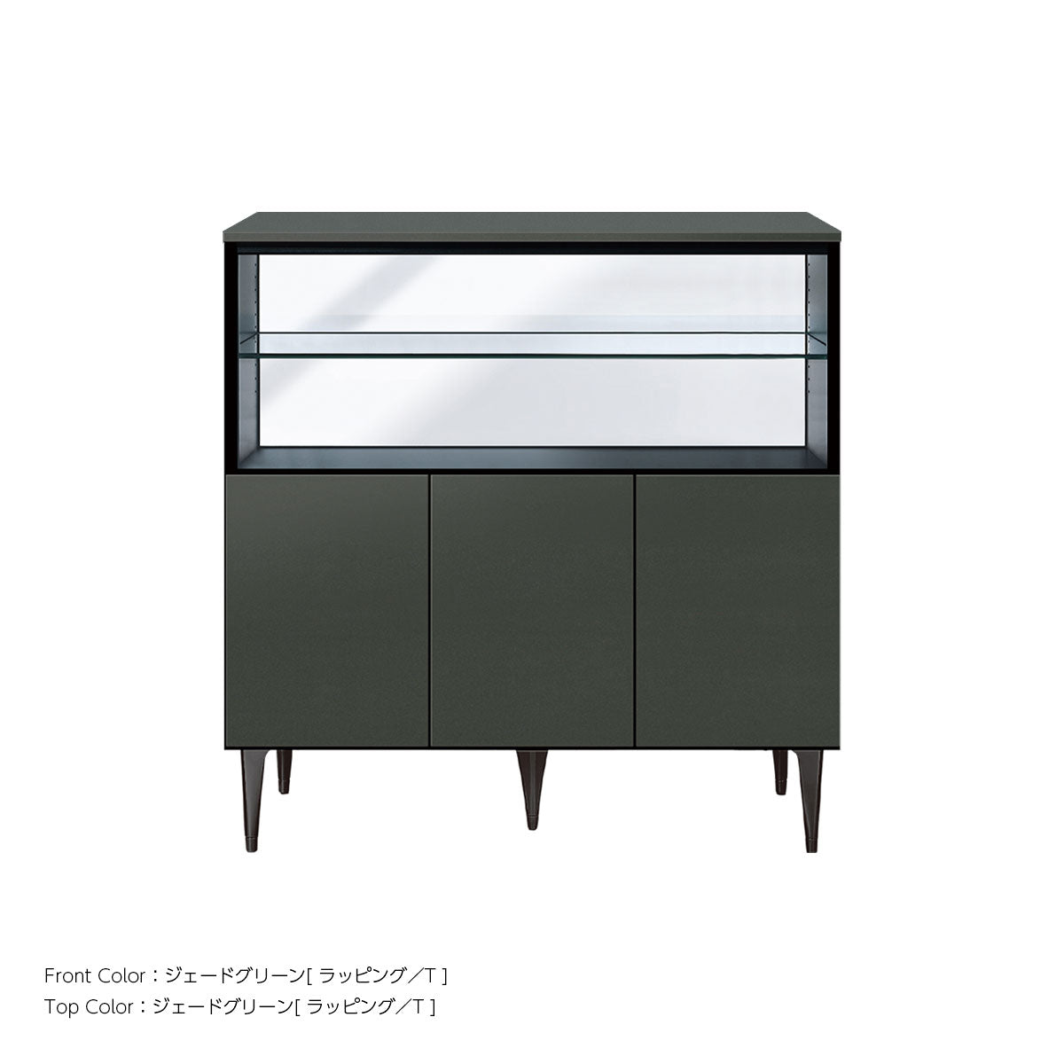 綾野製作所 ゼノノワール 幅90cm サイドボード 板扉 オープン棚