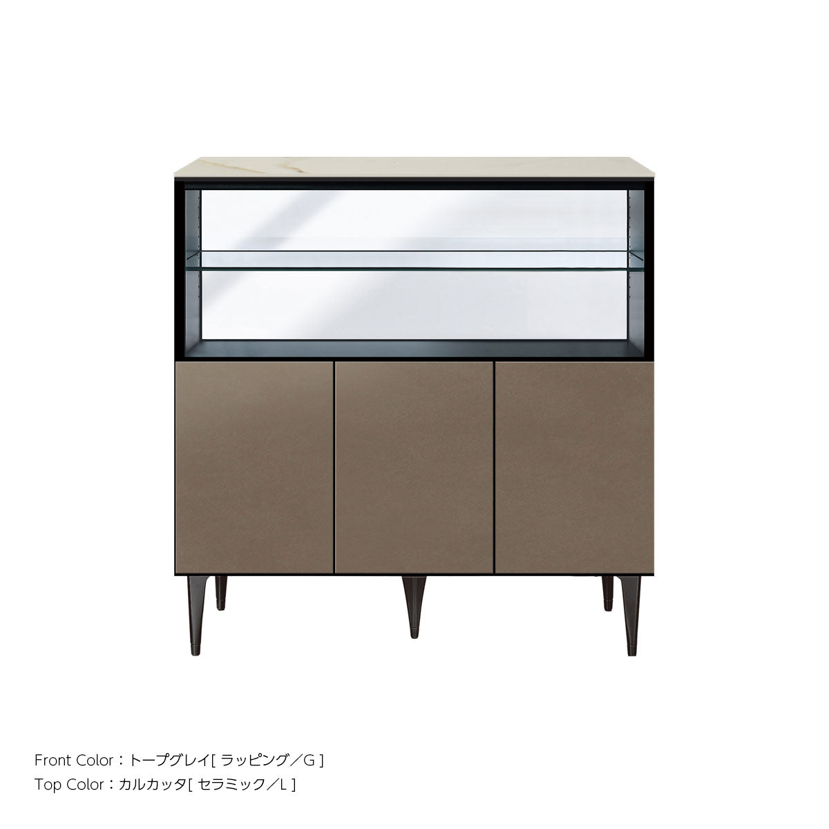 あんページ 綾野製作所 ゼノノワール 幅90cm サイドボード 板扉 オープン棚