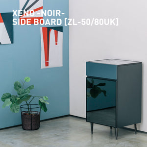 綾野製作所 ゼノノワール 幅50cm 80cm サイドボード ガラス扉 引出し