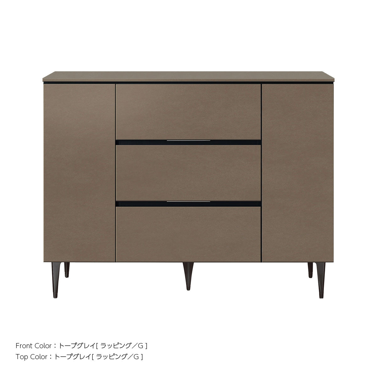 綾野製作所 ゼノノワール 幅80cm 120cm サイドボード 板扉 引出し