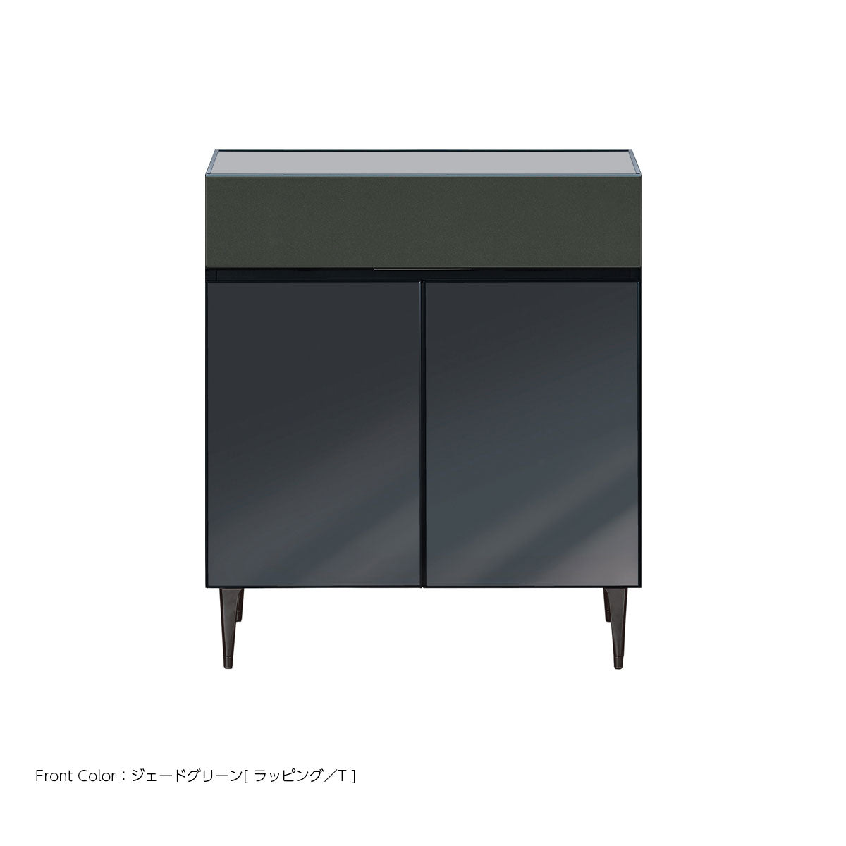 綾野製作所 ゼノノワール 幅50cm サイドボード ガラス扉 引出し ガラス