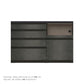 JB キッチンカウンター 本体サンドブラック 幅140cm 高さ93.3cm（4段引出し+家電収納[右]）