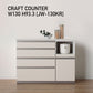 JW キッチンカウンター 本体ホワイト 幅130cm 高さ93.3cm（4段引出し+家電収納[右]）